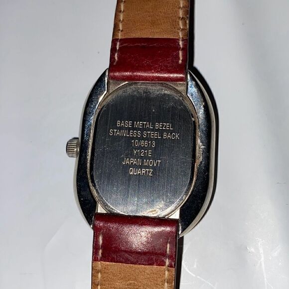 Anne Klein Women\'s Red Leather Band Stainless Steel Back Quartz Watch OS main image 4